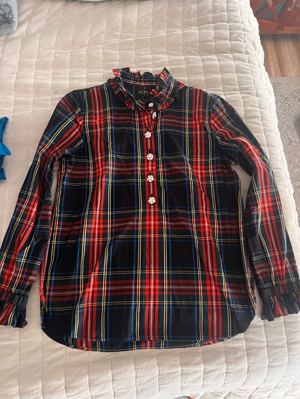 J. Crew Red and Black Plaid Button-Down Shirt